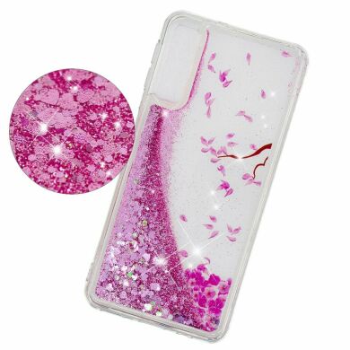 Силіконовий (TPU) чохол Deexe Liquid Glitter для Samsung Galaxy A70 (A705) - Petals