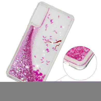 Силіконовий (TPU) чохол Deexe Liquid Glitter для Samsung Galaxy A70 (A705) - Petals