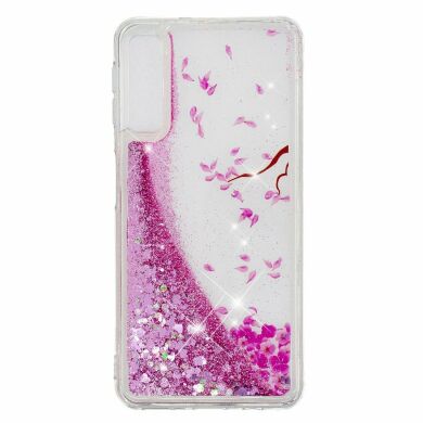 Силіконовий (TPU) чохол Deexe Liquid Glitter для Samsung Galaxy A70 (A705) - Petals