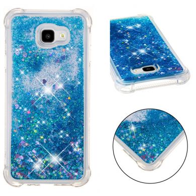 Силіконовий (TPU) чохол Deexe Liquid Glitter для Samsung Galaxy J4+ (J415) - Dark Blue