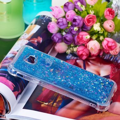 Силіконовий (TPU) чохол Deexe Liquid Glitter для Samsung Galaxy J4+ (J415) - Dark Blue