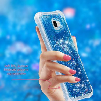Силіконовий (TPU) чохол Deexe Liquid Glitter для Samsung Galaxy J4+ (J415) - Dark Blue