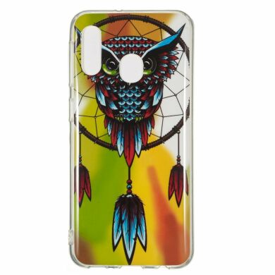 Силиконовый (TPU) чехол Deexe LumiCase для Samsung Galaxy A20e - Owl Dream Catcher