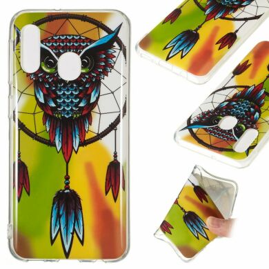 Силиконовый (TPU) чехол Deexe LumiCase для Samsung Galaxy A20e - Owl Dream Catcher