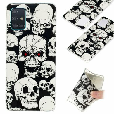 Силіконовий (TPU) чохол Deexe LumiCase для Samsung Galaxy A71 (A715) - Skulls