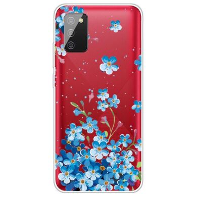 Силіконовий (TPU) чохол Deexe Pretty Glossy для Samsung Galaxy A02s (A025) - Blue Flower