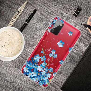 Силіконовий (TPU) чохол Deexe Pretty Glossy для Samsung Galaxy A02s (A025) - Blue Flower