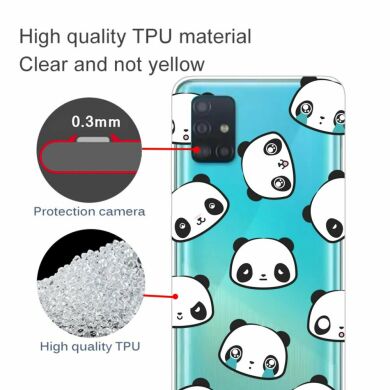 Силиконовый (TPU) чехол Deexe Pretty Glossy для Samsung Galaxy A31 (A315) - Panda Head