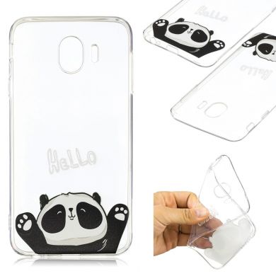 Силиконовый (TPU) чехол Deexe Pretty Glossy для Samsung Galaxy J4 2018 (J400) - Lovely Panda