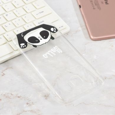 Силиконовый (TPU) чехол Deexe Pretty Glossy для Samsung Galaxy J4 2018 (J400) - Lovely Panda