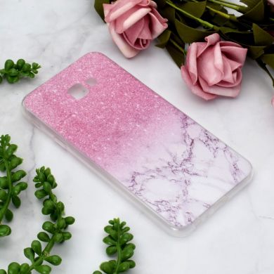 Силиконовый (TPU) чехол Deexe Pretty Glossy для Samsung Galaxy J4+ (J415) - Pink Marble