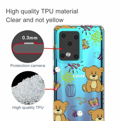 Силиконовый (TPU) чехол Deexe Pretty Glossy для Samsung Galaxy S20 Ultra (G988) - Bears