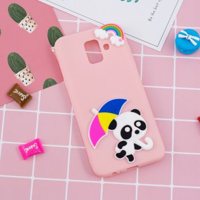 Силиконовый (TPU) чехол UniCase 3D Cartoon Pattern для Samsung Galaxy A6 2018 (A600) - Panda Holding Umbrella