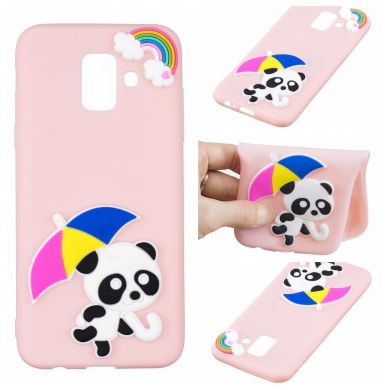 Силиконовый (TPU) чехол UniCase 3D Cartoon Pattern для Samsung Galaxy A6 2018 (A600) - Panda Holding Umbrella