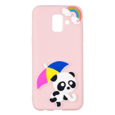 Силиконовый (TPU) чехол UniCase 3D Cartoon Pattern для Samsung Galaxy A6 2018 (A600) - Panda Holding Umbrella