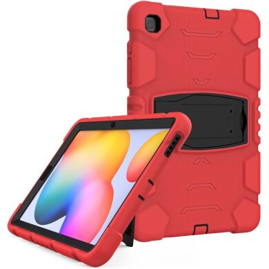 Защитный чехол Deexe Color Kickstand для Samsung Galaxy Tab S6 lite / S6 Lite (2022/2024) - Red / Black