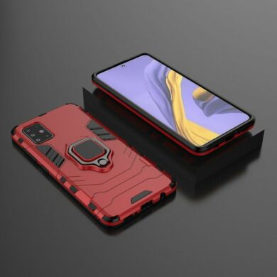 Захисний чохол Deexe Hybrid Case для Samsung Galaxy A51 (А515) - Red