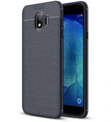Защитный чехол Deexe Leather Cover для Samsung Galaxy J4 2018 (J400) - Dark Blue