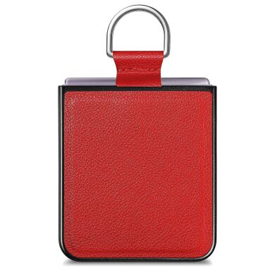 Защитный чехол Deexe Litchi Ring Case для Samsung Galaxy Flip 8 - Red