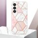 Захисний чохол Deexe Marble Pattern для Samsung Galaxy S24 - White / Pink