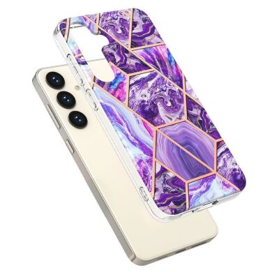 Захисний чохол Deexe Marble Pattern для Samsung Galaxy S24 - Dark Purple