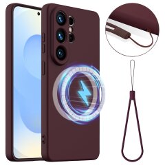 Захисний чохол Deexe Silicone Case with MagSafe для Samsung Galaxy S26 Ultra - Wine Red