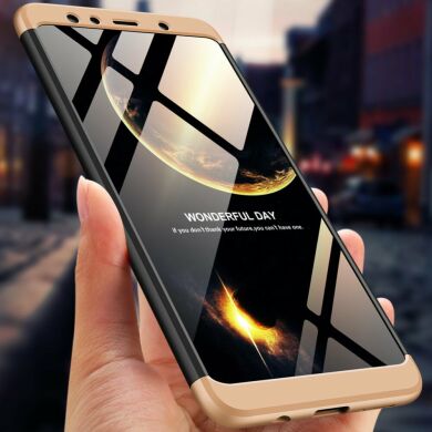 Защитный чехол GKK Double Dip Case для Samsung Galaxy A7 2018 (A750) - Black / Gold