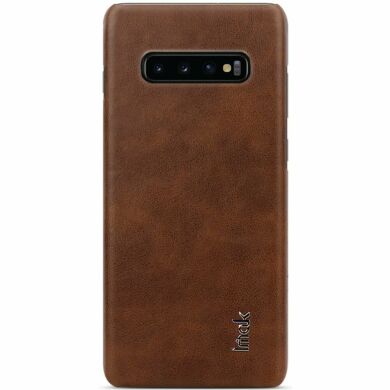 Защитный чехол IMAK Leather Series для Samsung Galaxy S10 (G973) - Brown