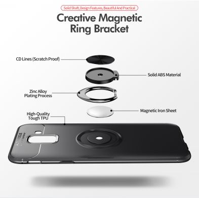 Защитный чехол UniCase Magnetic Ring для Samsung Galaxy J6 2018 (J600) - Black / Blue