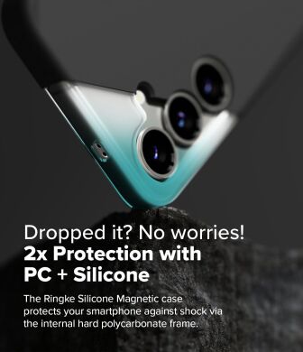 Захисний чохол Ringke Silicone Magnetic для Samsung Galaxy S25 (S931) 8800274968370 - Black