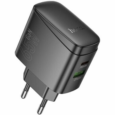 Сетевое зарядное устройство Hoco CS63A Bright PD65W (USB + Type-C) - Black
