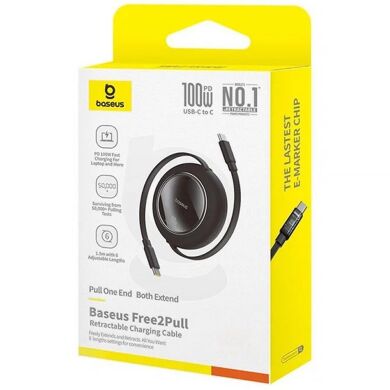 Кабель Baseus Free2Pull Type-C to Type-C (100W, 2m) P10364500113 - Black
