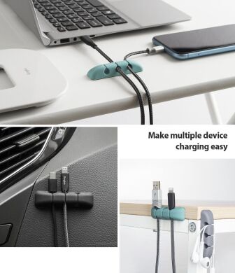 Тримач для кабелів Ringke Silicone Cable Organizer (8809688890703) - Pink / Blue / Gray / Black