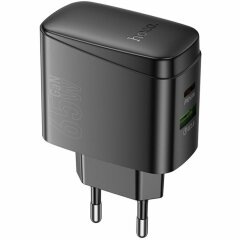 Сетевое зарядное устройство Hoco CS63A Bright PD65W (USB + Type-C) - Black