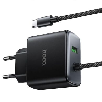 Сетевое зарядное устройство Hoco C164A PD30W+QC3.0 + кабель Type-C - Black