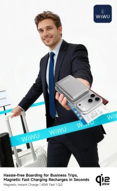 Внешний аккумулятор WiWU Wi-P090 45W (10000 mAh) - Silver