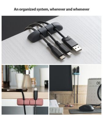 Тримач для кабелів Ringke Silicone Cable Organizer (8809688890703) - Pink / Blue / Gray / Black