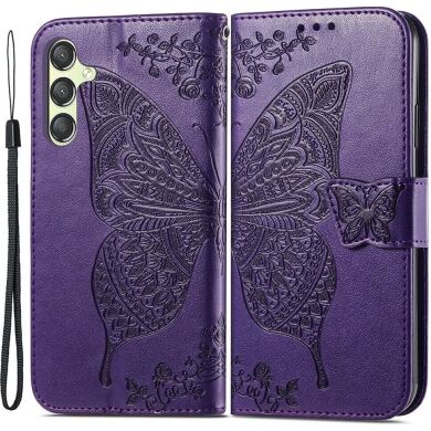 Чехол UniCase Butterfly Pattern для Samsung Galaxy A25 (A256) - Dark Purple