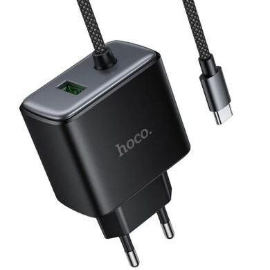 Сетевое зарядное устройство Hoco C164A PD30W+QC3.0 + кабель Type-C - Black