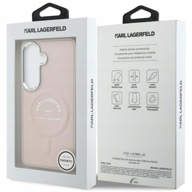 Защитный чехол Karl Lagerfeld Embossed Ring RSG Logo MagSafe для Samsung Galaxy S26 (S942) KLHMS26SPSKRSGEP - Pink