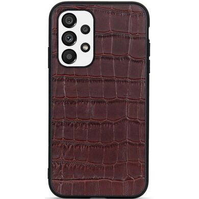 Кожаный чехол UniCase Croco Skin для Samsung Galaxy A73 (A736) - Brown