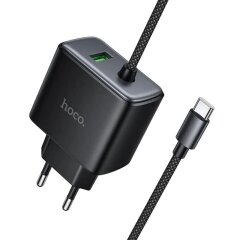 Сетевое зарядное устройство Hoco C164A PD30W+QC3.0 + кабель Type-C - Black