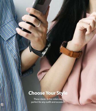 Ремінець Ringke Leather One Classic для годинників з шириною кріплення 22мм (8809758103122) - Black