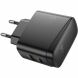 Сетевое зарядное устройство Hoco CS63A Bright PD65W (USB + Type-C) - Black. Фото 3 из 5