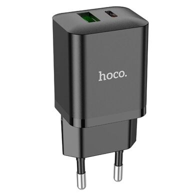 Сетевое зарядное устройство Hoco N28 PD20W+QC3.0 (20W) + кабель Type-C to Type-C - Black