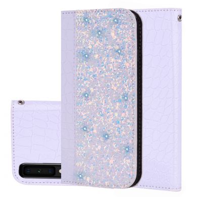 Чехол Deexe Glittery Crocodile для Samsung Galaxy A7 2018 (A750) - Light Purple