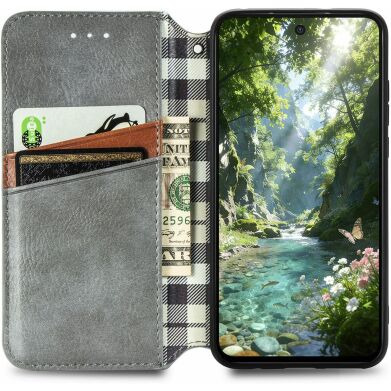 Чохол Deexe Rhombus Wallet для Samsung Galaxy S26 FE - Grey