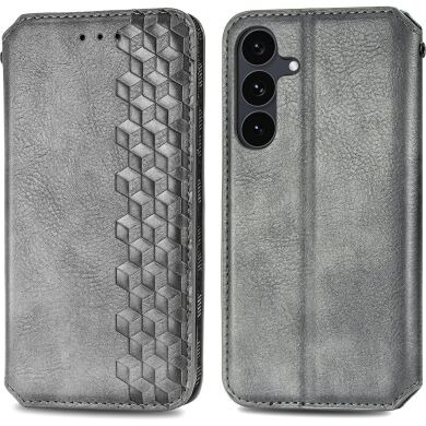 Чохол Deexe Rhombus Wallet для Samsung Galaxy S26 FE - Grey