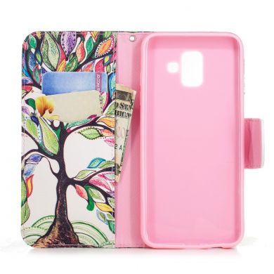 Чохол-книжка Deexe Color Wallet для Samsung Galaxy A6 2018 (A600), Colorful Tree