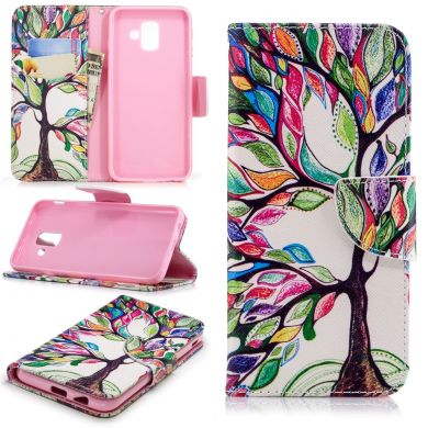 Чохол-книжка Deexe Color Wallet для Samsung Galaxy A6 2018 (A600), Colorful Tree